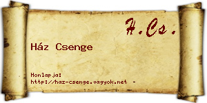 Ház Csenge névjegykártya